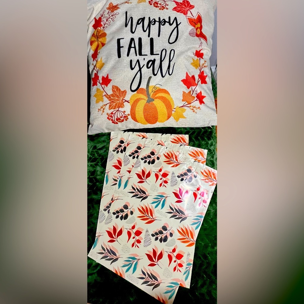 20 - 10 X 13 Non Padded Fall Leaves Poly Mailers